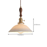 Vintage Brass White Ceramic Dome Pendant Light Image - 20