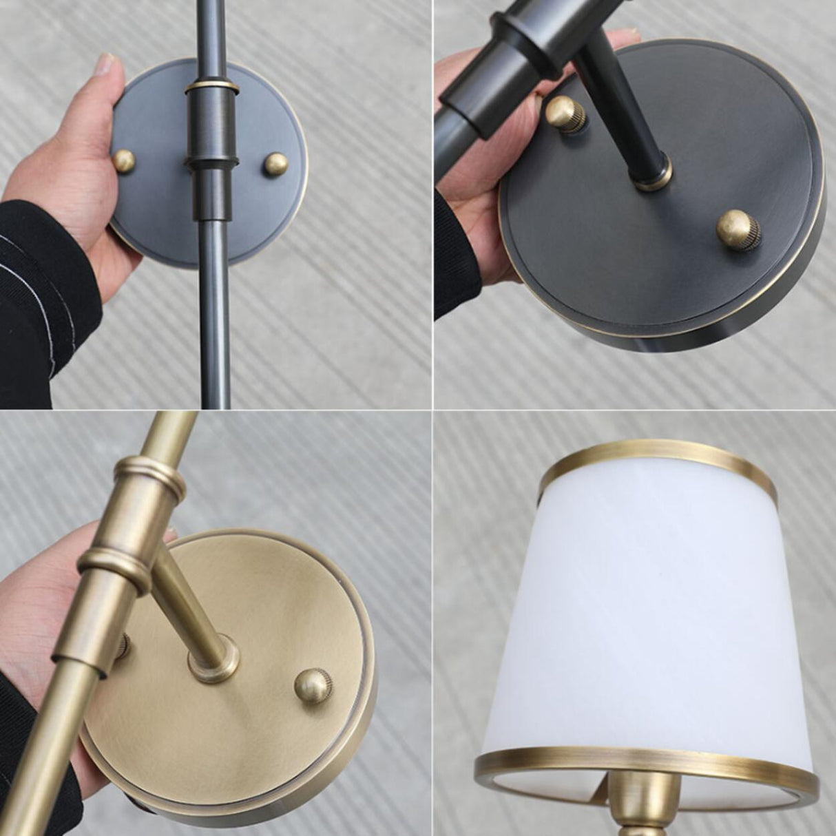 Vintage Brass White Pleated Shade Wall Sconce  Image - 10