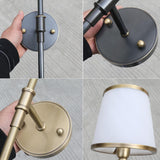Vintage Brass White Pleated Shade Wall Sconce  Image - 10