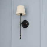 Vintage Brass White Pleated Shade Wall Sconce  Image - 11