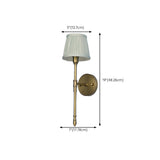 Vintage Brass White Pleated Shade Wall Sconce  Image - 15