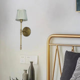 Vintage Brass White Pleated Shade Wall Sconce  Image - 6