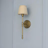 Vintage Brass White Pleated Shade Wall Sconce  Image - 7