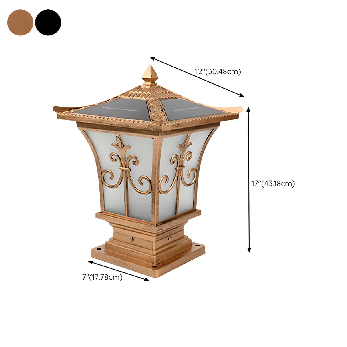 Vintage Bronze Carved Lantern Metal Garden Outdoor Lamp Image - 14
