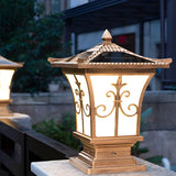 Vintage Bronze Carved Lantern Metal Garden Outdoor Lamp Image - 2