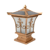 Vintage Bronze Carved Lantern Metal Garden Outdoor Lamp Image - 5