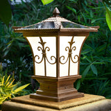Vintage Bronze Carved Lantern Metal Garden Outdoor Lamp Image - 6