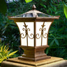 Vintage Bronze Carved Lantern Metal Garden Outdoor Lamp Image - 6
