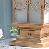 Vintage Bronze Carved Lantern Metal Garden Outdoor Lamp Image - 9