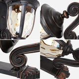 Vintage Bronze Curved Metal Exterior Wall Lantern Light Image - 6