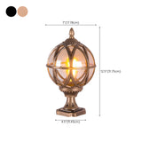 Vintage Bronze Finish Globe Metal Outdoor Post Lamp #size