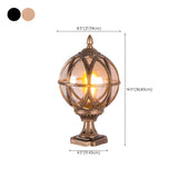 Vintage Bronze Finish Globe Metal Outdoor Post Lamp Image - 14
