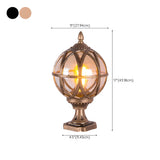 Vintage Bronze Finish Globe Metal Outdoor Post Lamp Image - 15