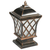 Vintage Bronze Finish Pillar Lantern Outdoor Table Lamp Image - 5