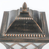 Vintage Bronze Finish Pillar Lantern Outdoor Table Lamp Image - 6