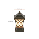 Vintage Bronze Finish Pillar Lantern Outdoor Table Lamp #size