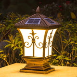 Vintage Bronze Finish Solar Square Outdoor Lantern Lamp Image - 1