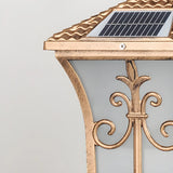 Vintage Bronze Finish Solar Square Outdoor Lantern Lamp Image - 5