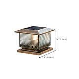 Vintage Bronze Finish Square Glass Solar Outdoor Lamp Image - 14