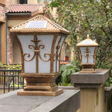 Vintage Bronze Lantern Solar Outdoor Garden Table Lamp Image - 14