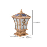 Vintage Bronze Lantern Solar Outdoor Garden Table Lamp Image - 16