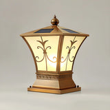 Vintage Bronze Outdoor Solar Lantern Patio Post Light Image - 7