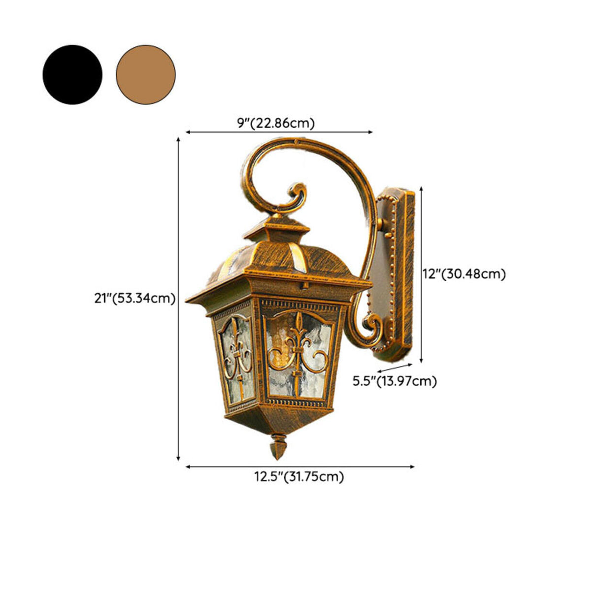 Vintage Bronze Outdoor Wall Lantern Sconce Image - 17