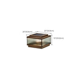 Vintage Bronze Square Glass Solar Outdoor Table Lamp Image - 15