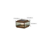 Vintage Bronze Square Glass Solar Outdoor Table Lamp Image - 16