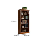 Vintage Brown Rubberwood Vertical Closed Back Bookcase Image - 10