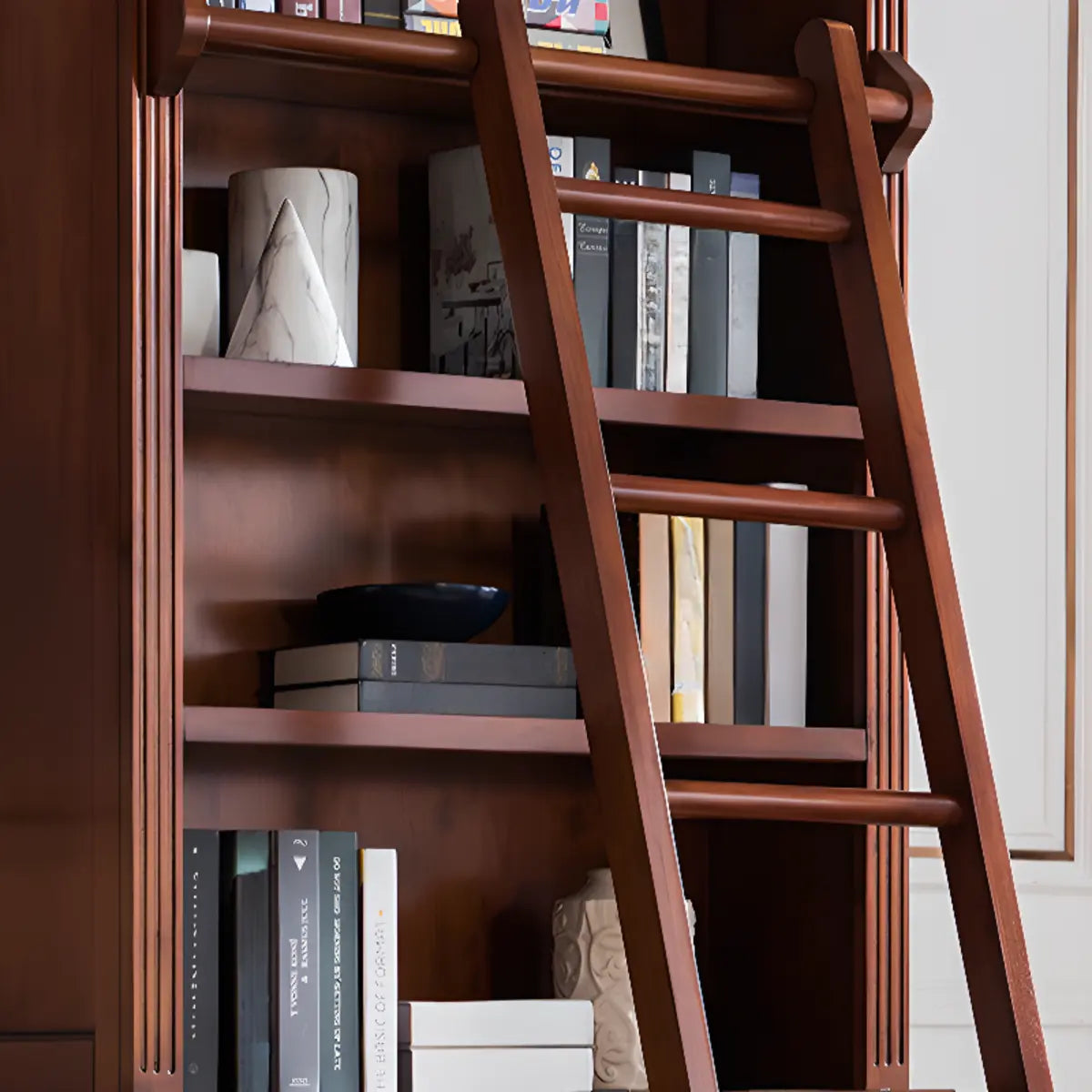 Vintage Brown Wood Large Capacity Organizing  Bookcase Image - 5