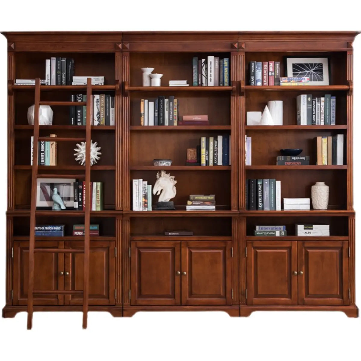 Vintage Brown Wood Large Capacity Organizing  Bookcase Image - 6
