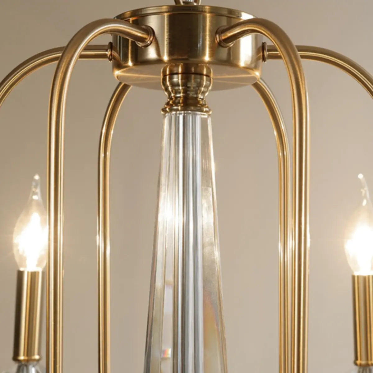 Vintage Candelabrum Brass Living Room Gold Chandelier Image - 11