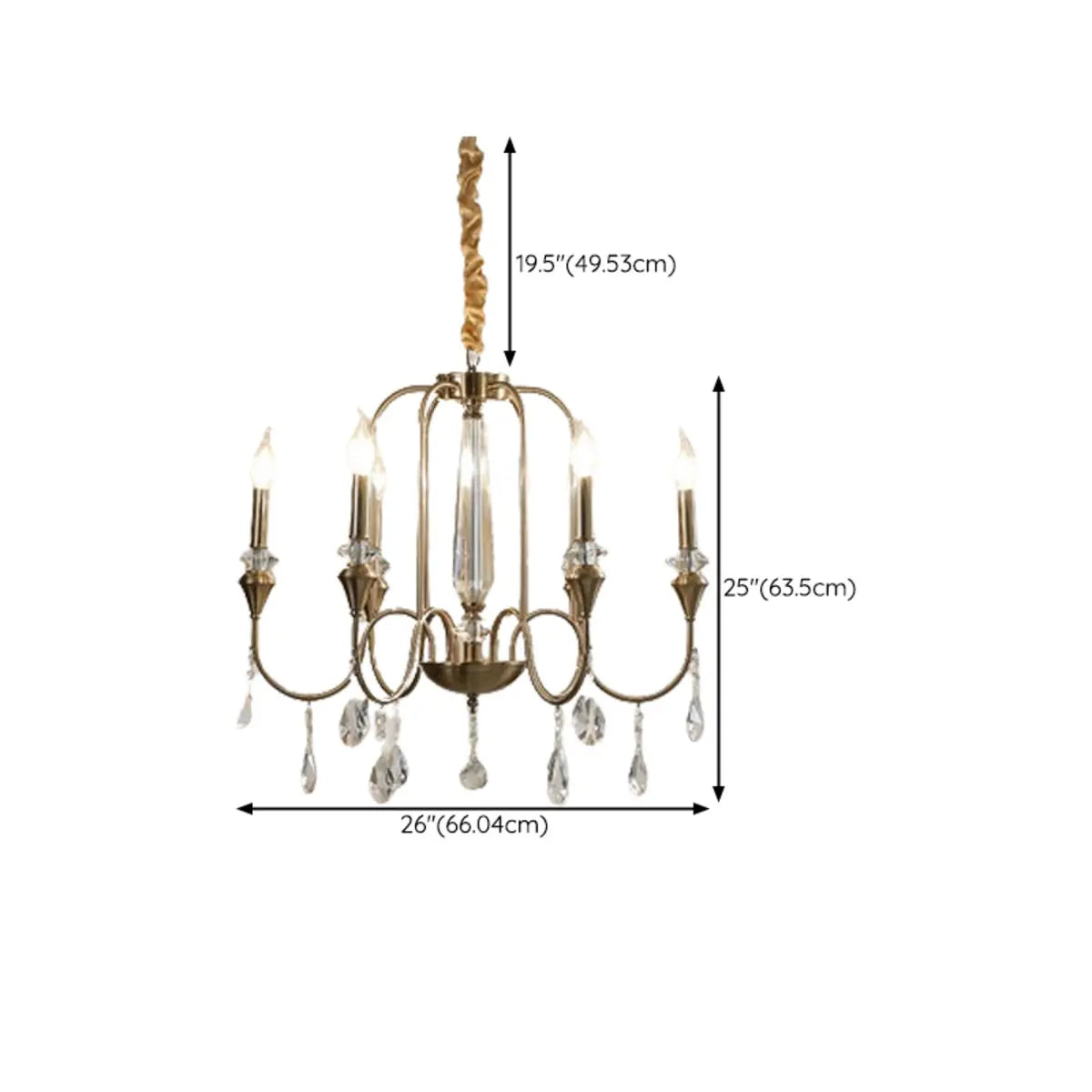 Vintage Candelabrum Brass Living Room Gold Chandelier 