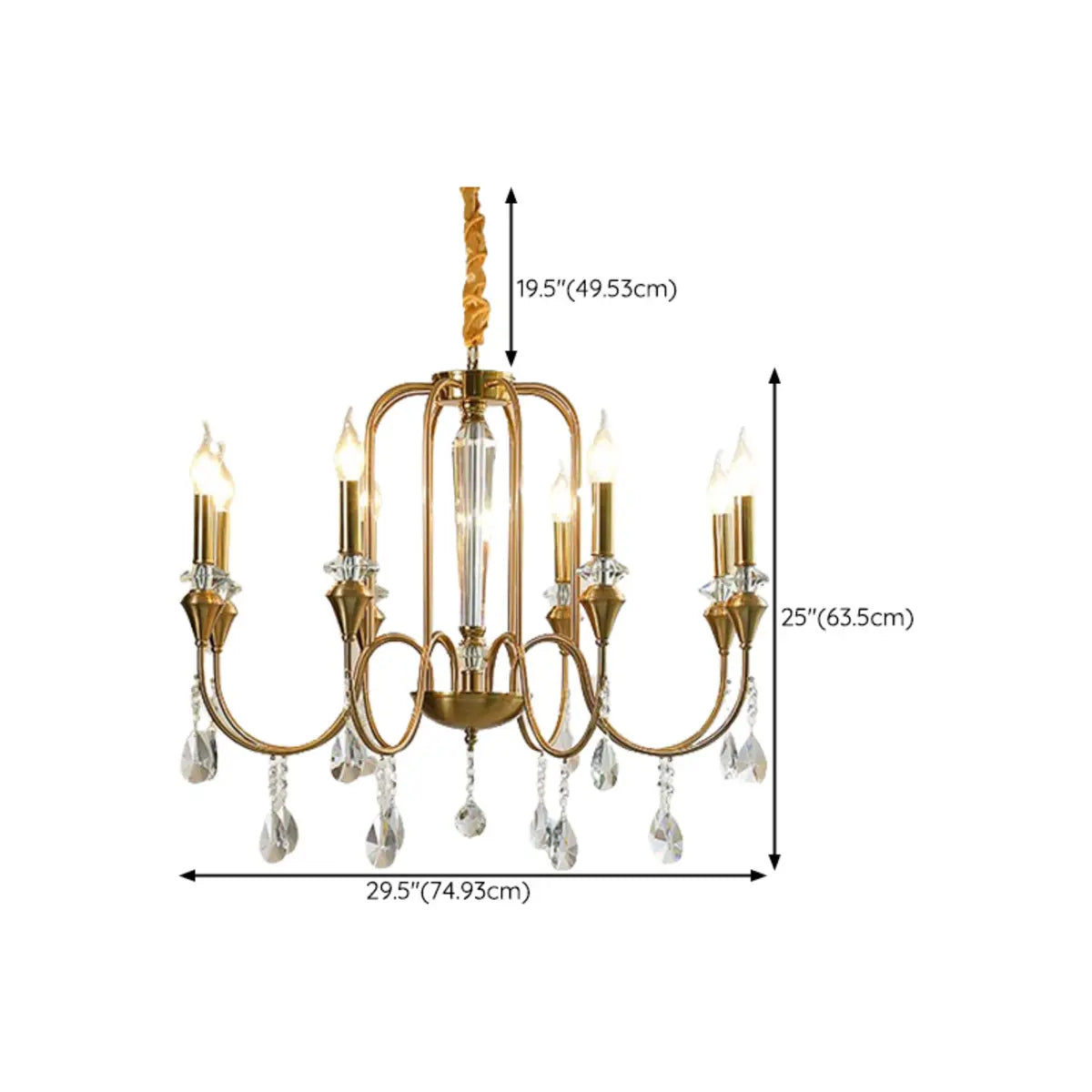 Vintage Candelabrum Brass Living Room Gold Chandelier Image - 13