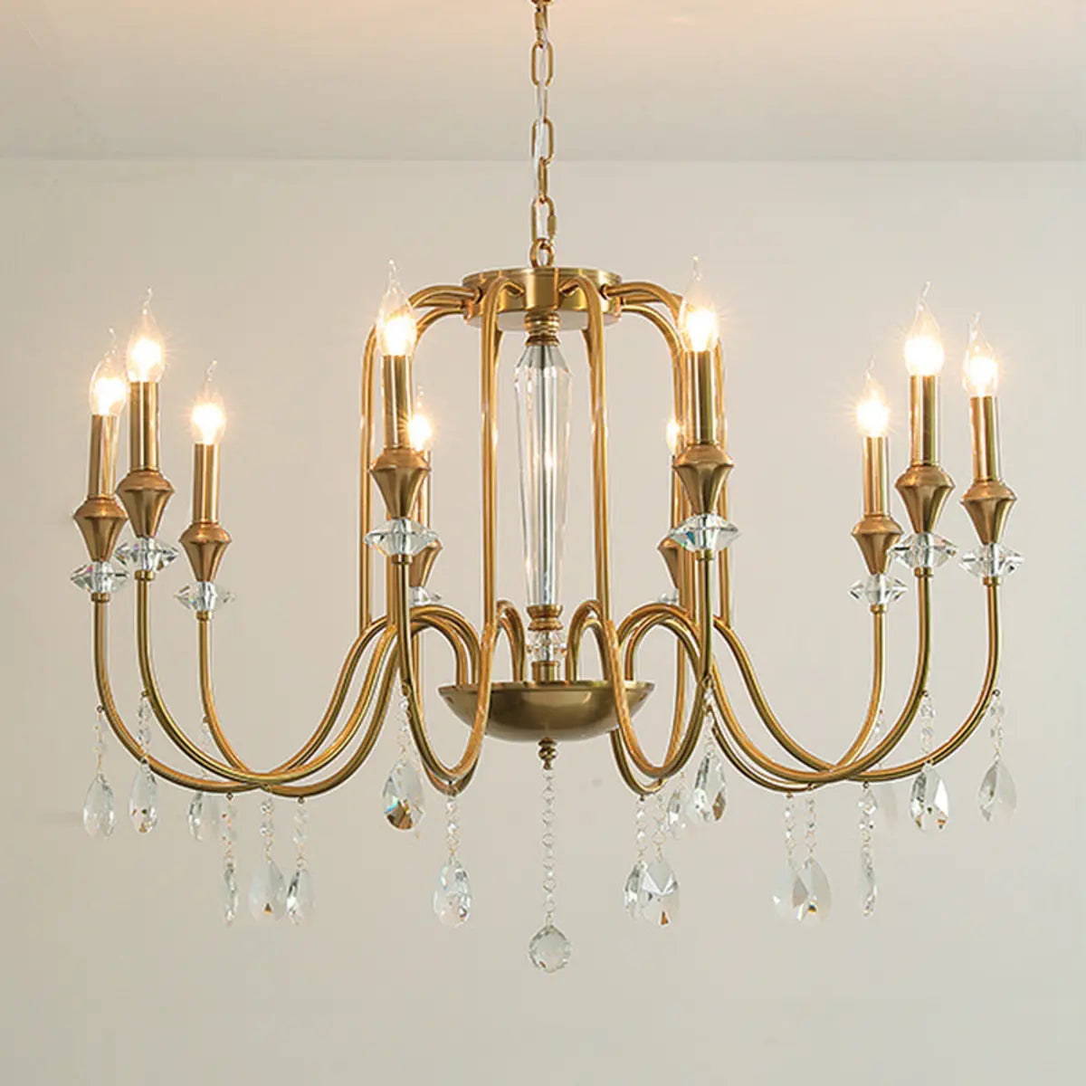 Vintage Candelabrum Brass Living Room Gold Chandelier Image - 6