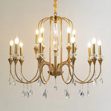 Vintage Candelabrum Brass Living Room Gold Chandelier Image - 7