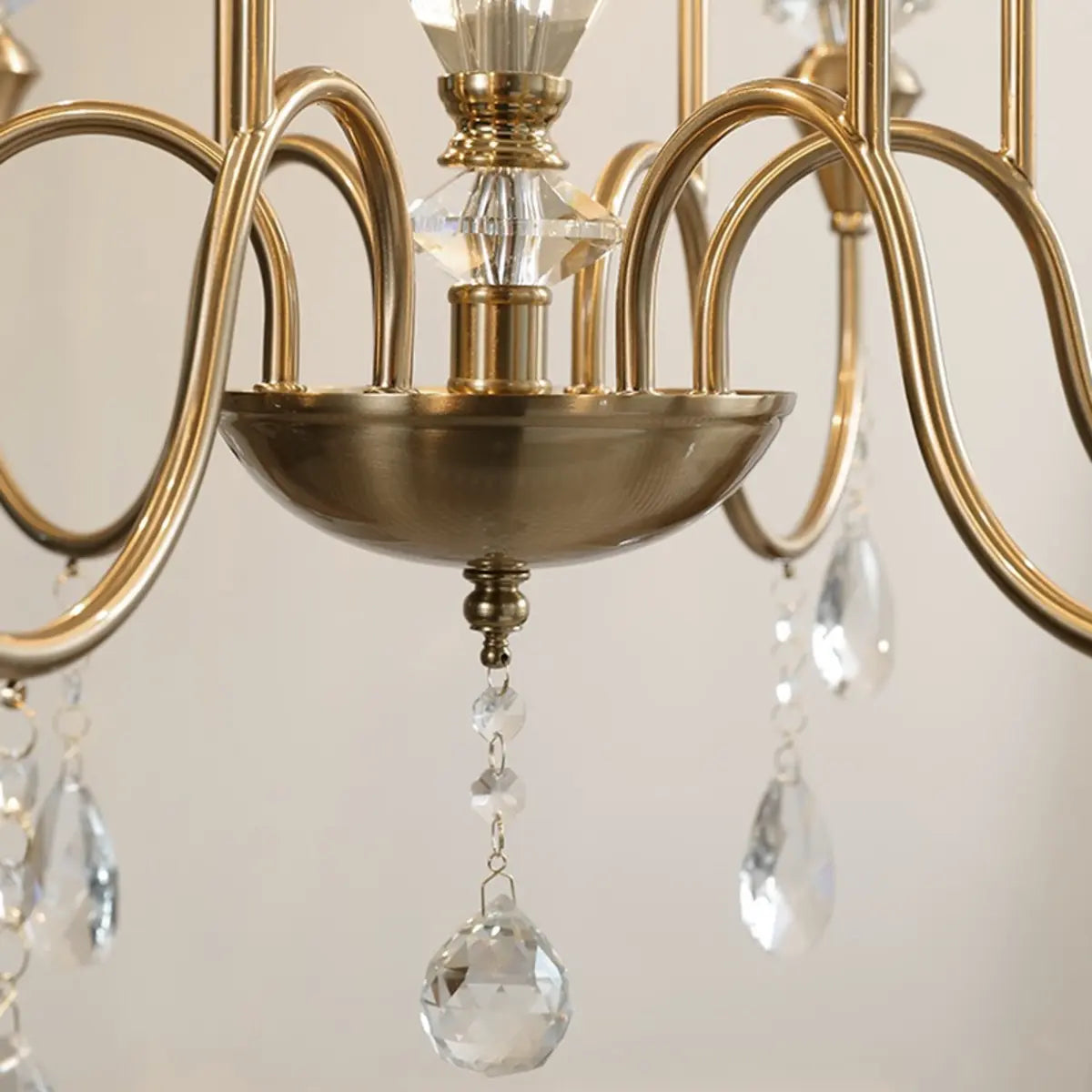 Vintage Candelabrum Brass Living Room Gold Chandelier Image - 9