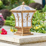 Vintage Cast Aluminum Solar Garden Lantern Outdoor Lamp Image - 4