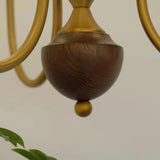 Vintage Chandelier Glass Brass Living Room 6 Lights Image - 12