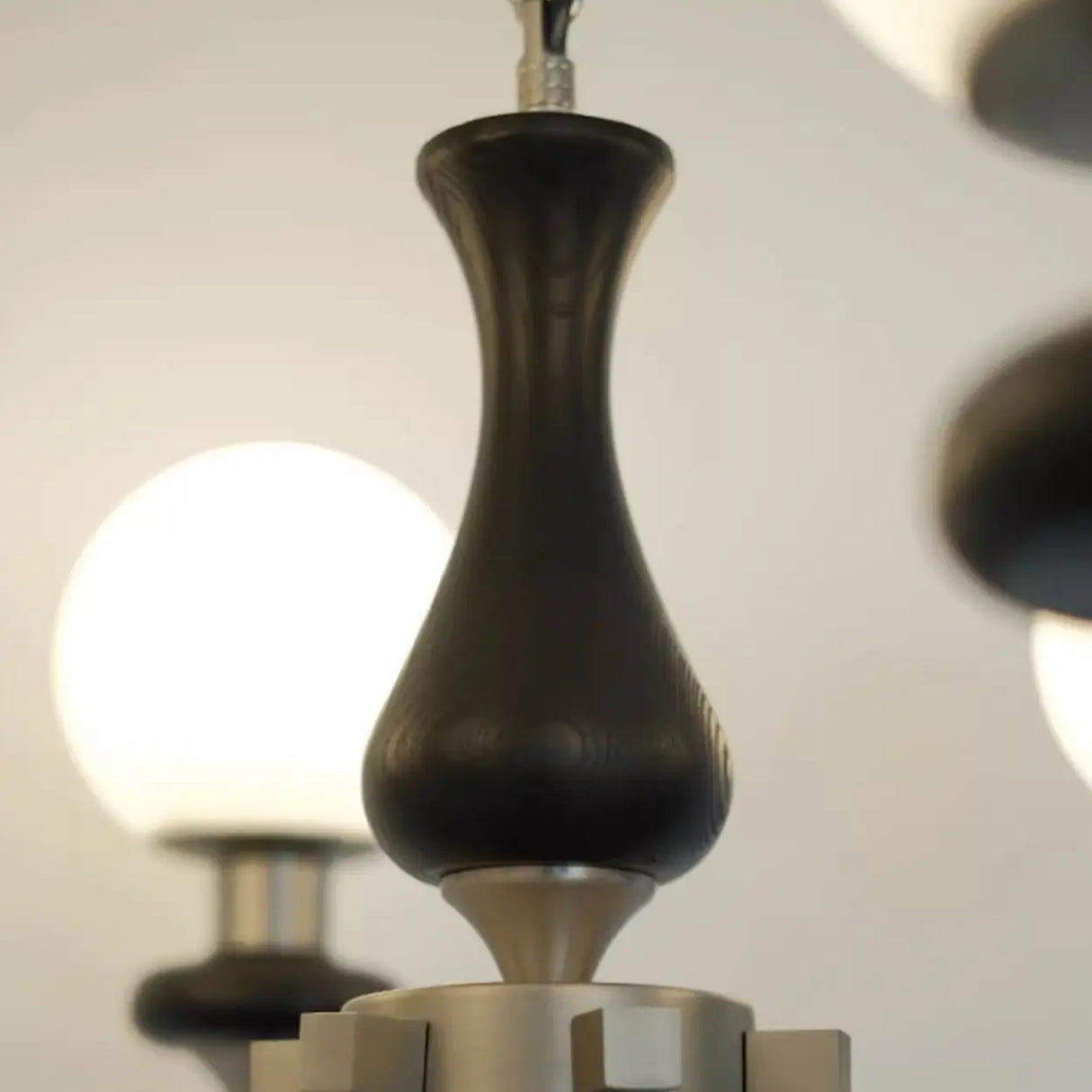 Vintage Chandelier Glass Brass Living Room 6 Lights Image - 13