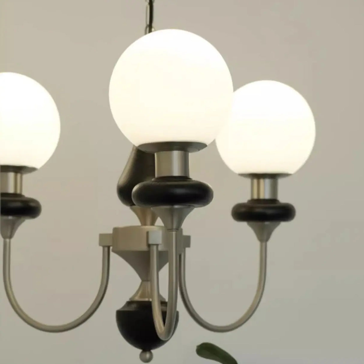Vintage Chandelier Glass Brass Living Room 6 Lights Image - 14