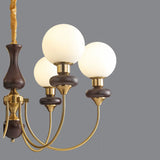 Vintage Chandelier Glass Brass Living Room 6 Lights Image - 16