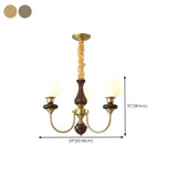 Vintage Chandelier Glass Brass Living Room 6 Lights #size