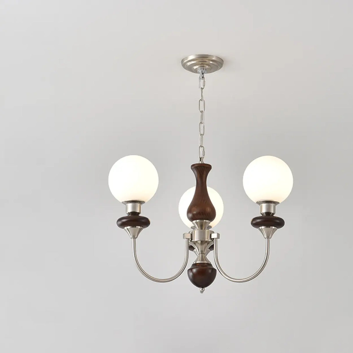 Vintage Chandelier Glass Brass Living Room 6 Lights Image - 7