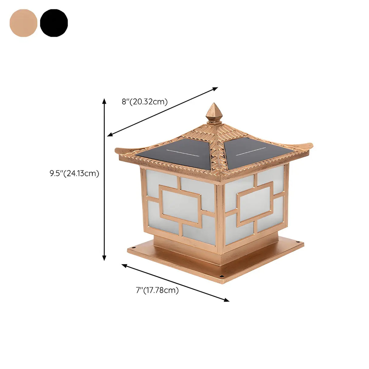 Vintage Chinese Bronze Outdoor Solar Lantern Table Lamp 