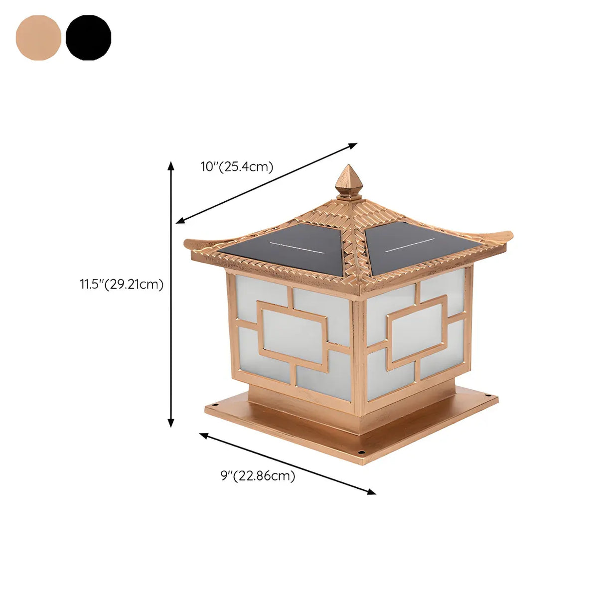 Vintage Chinese Bronze Outdoor Solar Lantern Table Lamp Image - 12