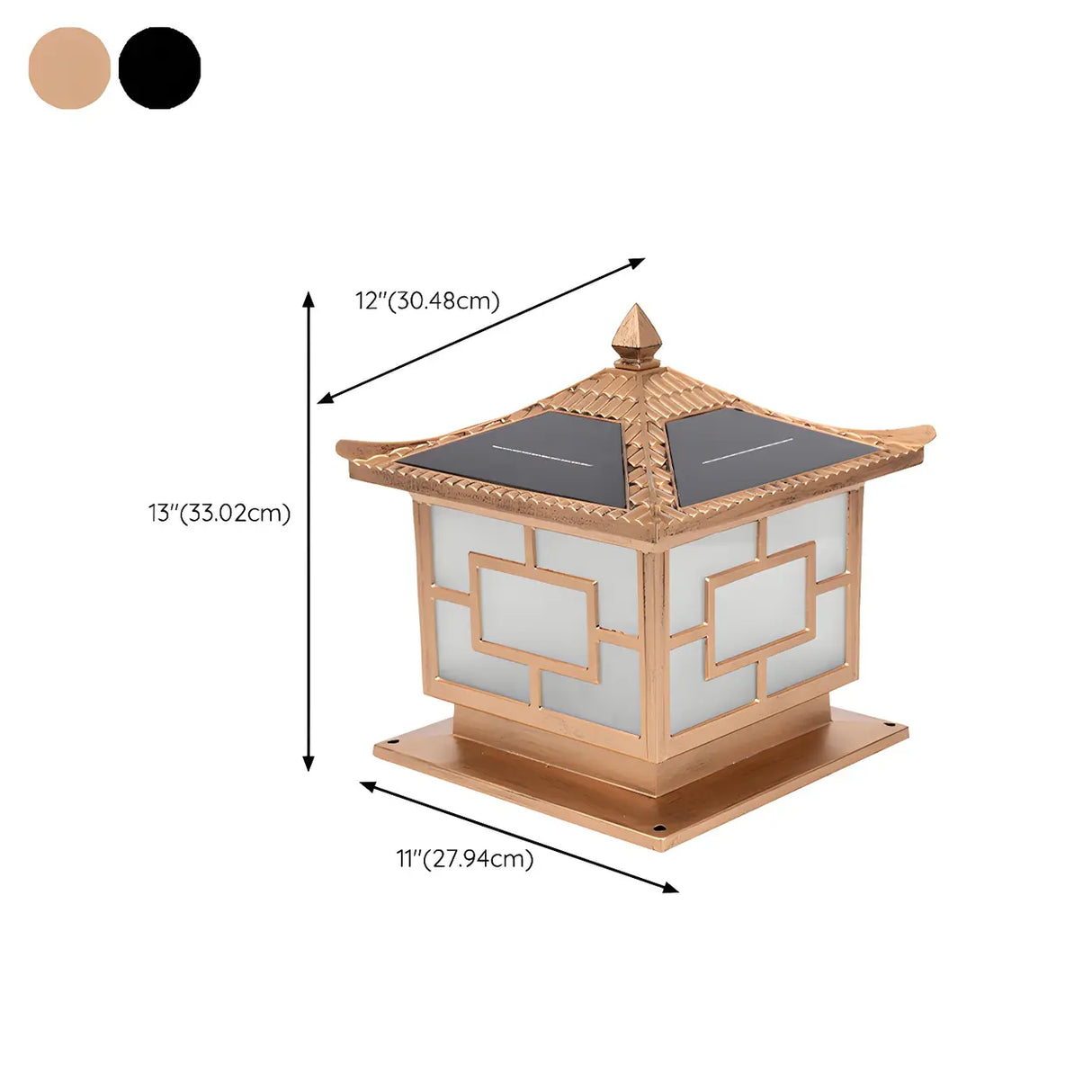 Vintage Chinese Bronze Outdoor Solar Lantern Table Lamp Image - 13