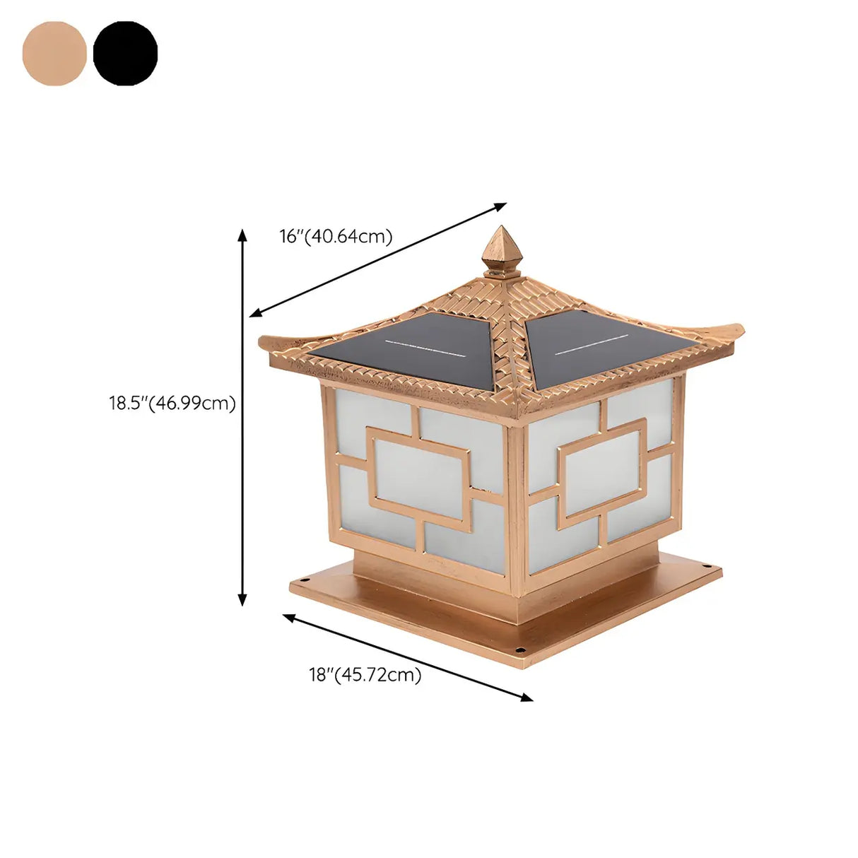 Vintage Chinese Bronze Outdoor Solar Lantern Table Lamp Image - 15