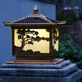 Vintage Chinese Carved Pavilion Outdoor Lantern Lamp Image - 6